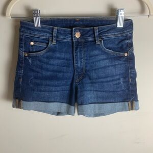H&M Denim Shorts with Rolled Hems and Stretch Size 2